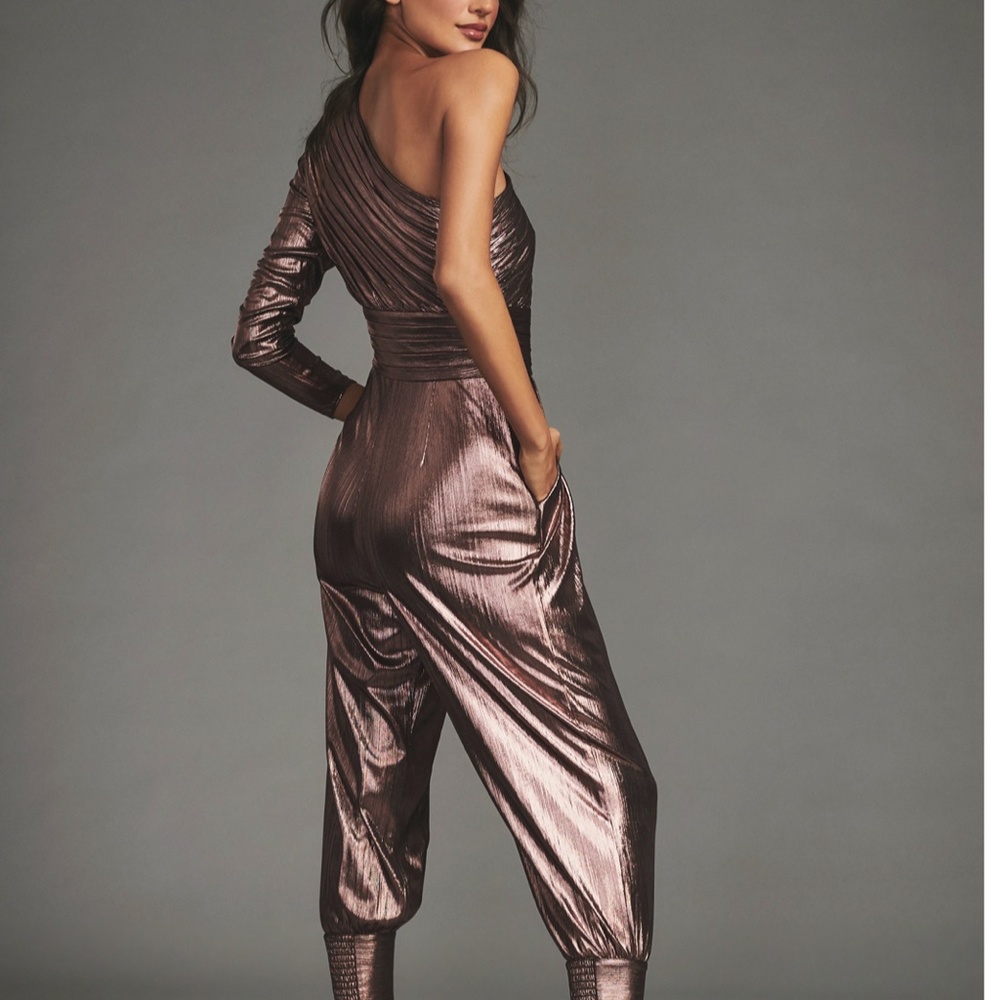 Retrofete Timi Coffee Jumpsuit LS Romper NWT Perfect Party Look 🥂 size M - Picture 6 of 9